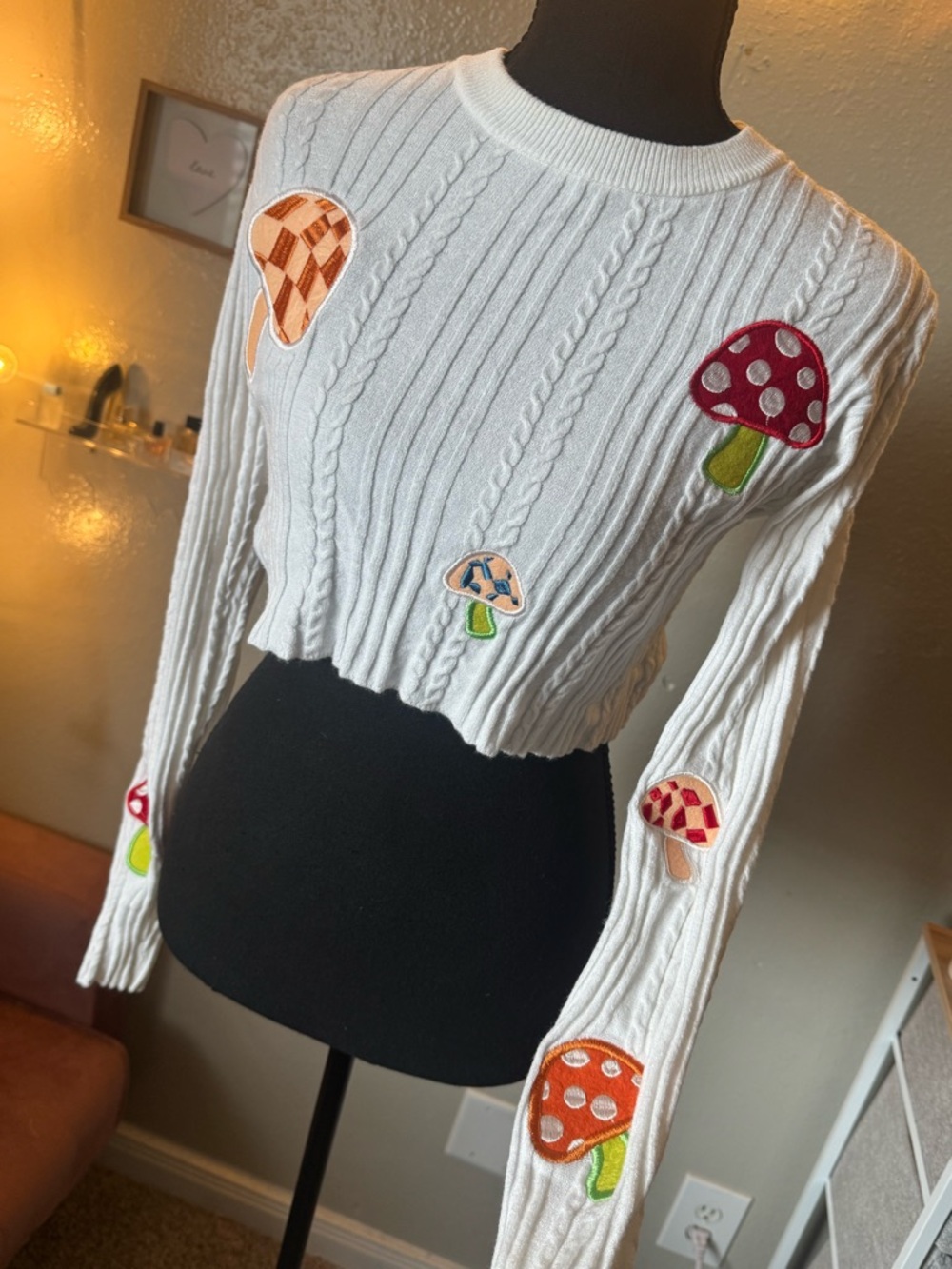 Forever 21 White Ribbed Knit Sweater